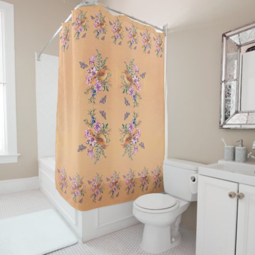 The Romance of Silk Aqua Shower Curtain