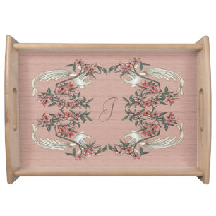 The Romance of Silk Peach w/ Monogram Serving Tray