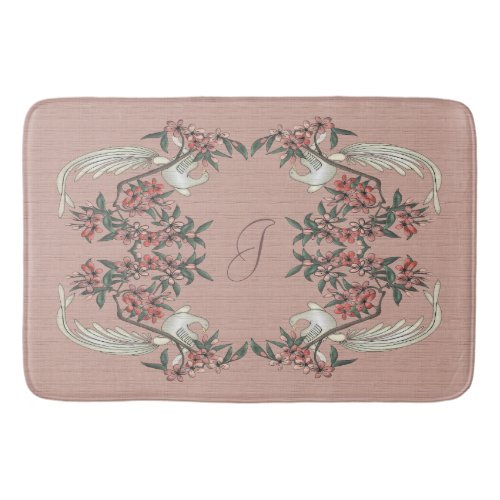 The Romance of Silk w Monogram Peach Bath Mat