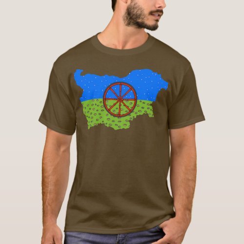 the Romani flag in the Bulgarian map T_Shirt