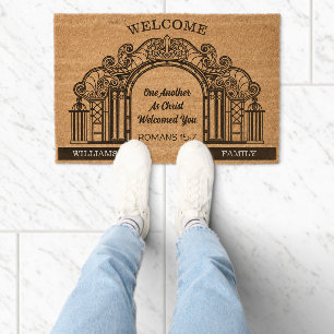 The Romans 15:7 Archway Welcome Fiber Doormat