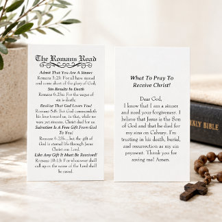 The Romans Road Sinner's Prayer Business Card