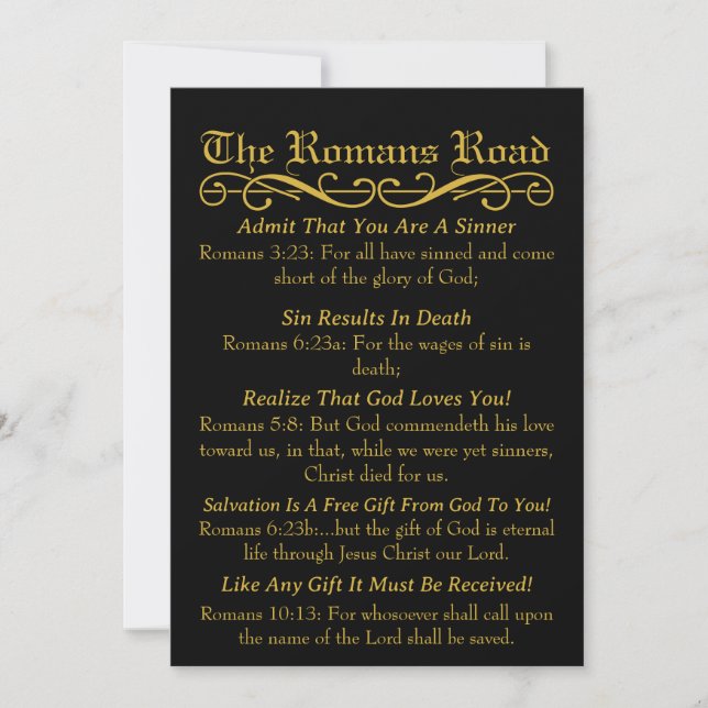The Romans Road Sinner's Prayer Card (Front)