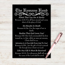 The Romans Road Sinner's Prayer Card