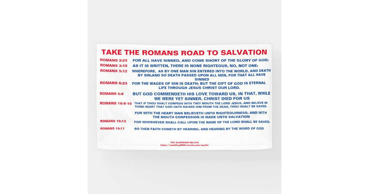 The Romans Road to Salvation Banner | Zazzle.com
