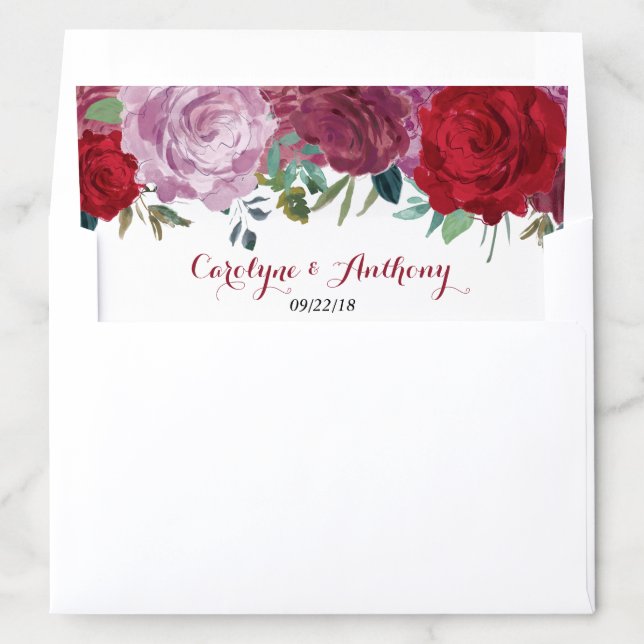 The Romantic Floral Wedding Collection Envelope Liner (In Envelope)