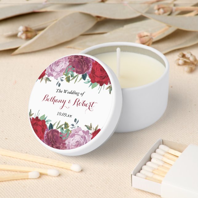 The Romantic Floral Wedding Collection Mini Candle Favors (Insitu)