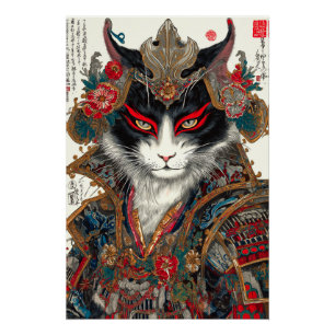 The Ronin Cat   Ukiyo-e Samurai Warrior Poster