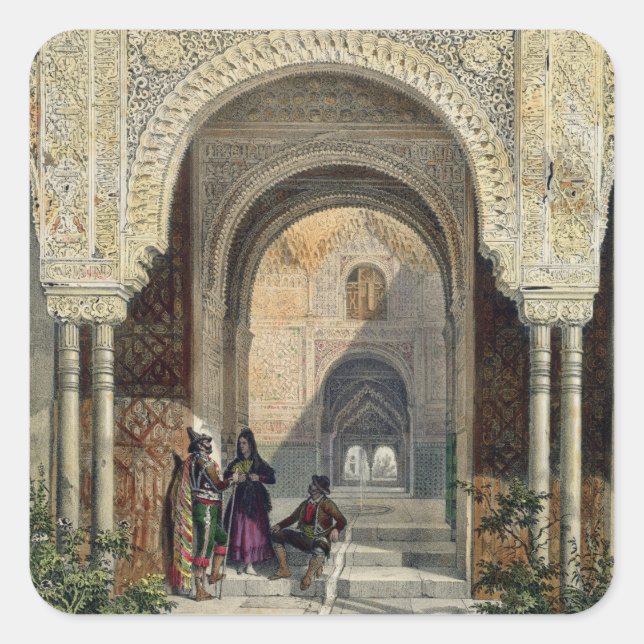 The Room of the Two Sisters in the Alhambra, Grana Square Sticker (Front)