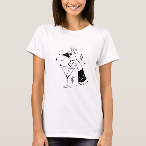 The Rooster Drinks a Cocktail T_Shirt