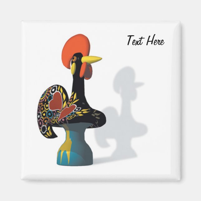 The rooster of Barcelos Magnet customizable (Front)