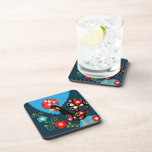 The Rooster of Portugal Beverage Coaster