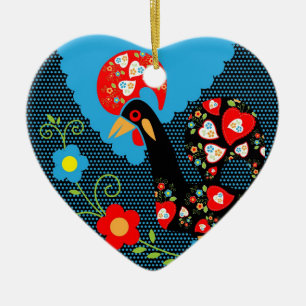 The Rooster of Portugal  Ceramic Ornament