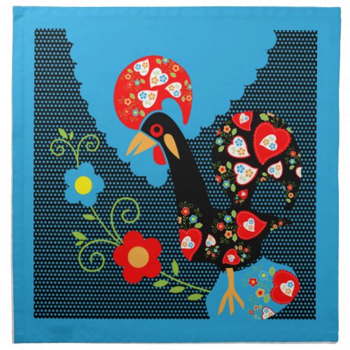 The Rooster of Portugal  Cloth Napkin