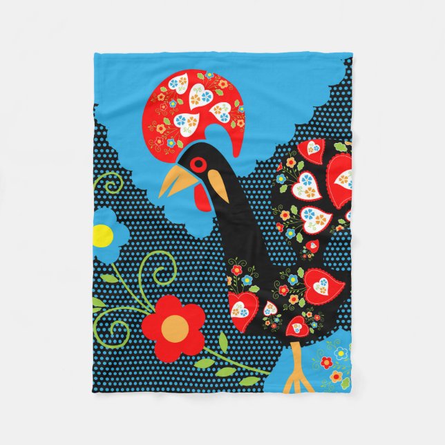 The Rooster of Portugal Fleece Blanket (Front)