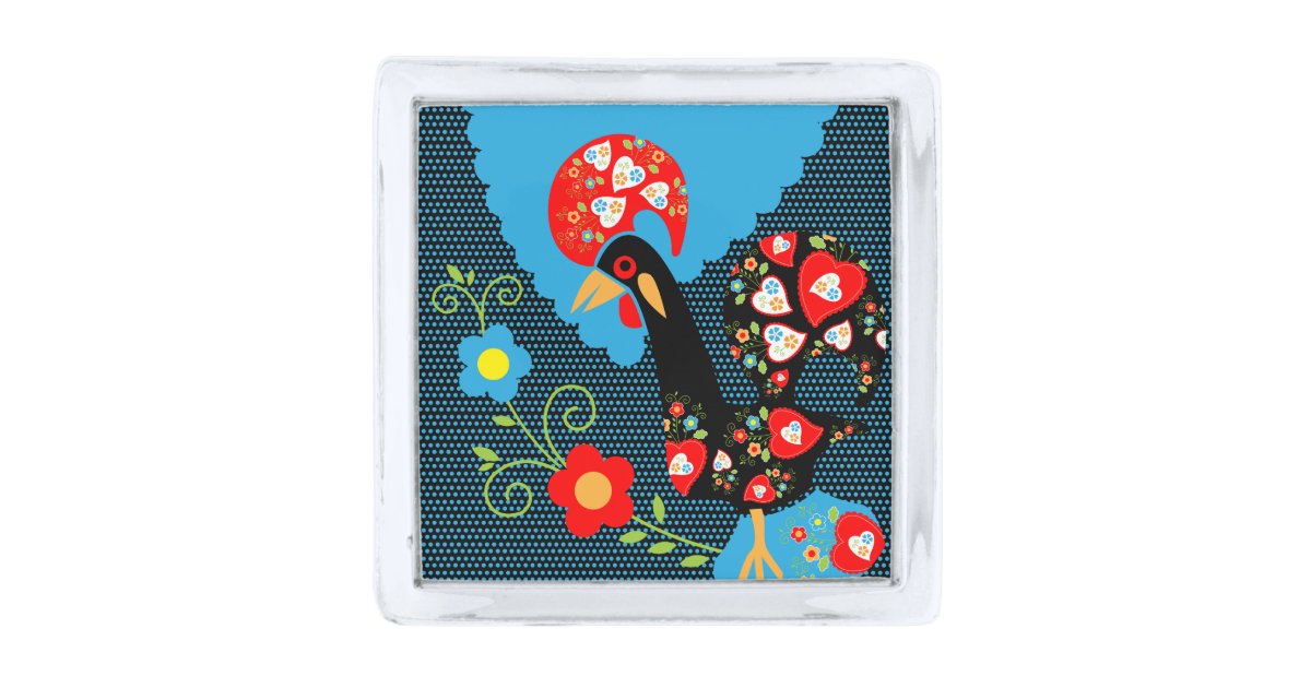 The Rooster Of Portugal Silver Finish Lapel Pin Zazzle Com