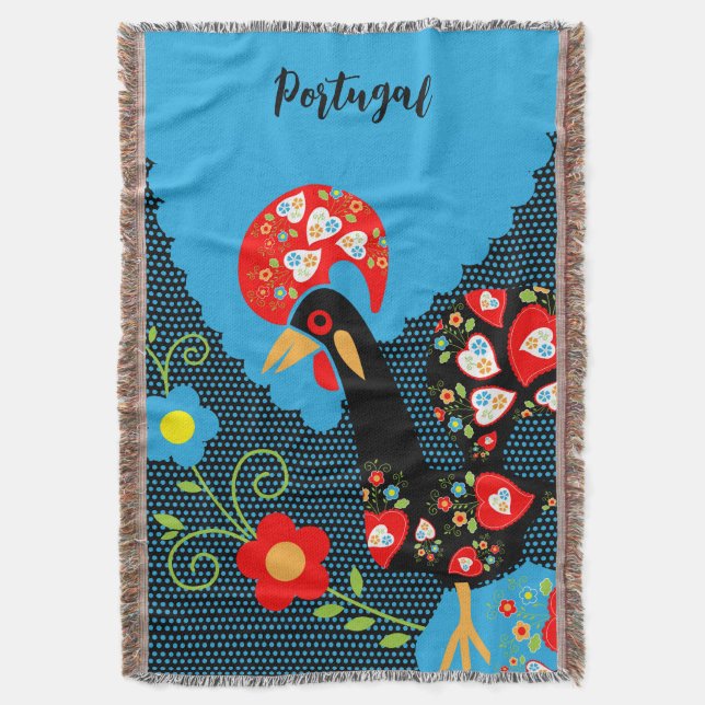 The Rooster of Portugal  Throw Blanket (Front Vertical)