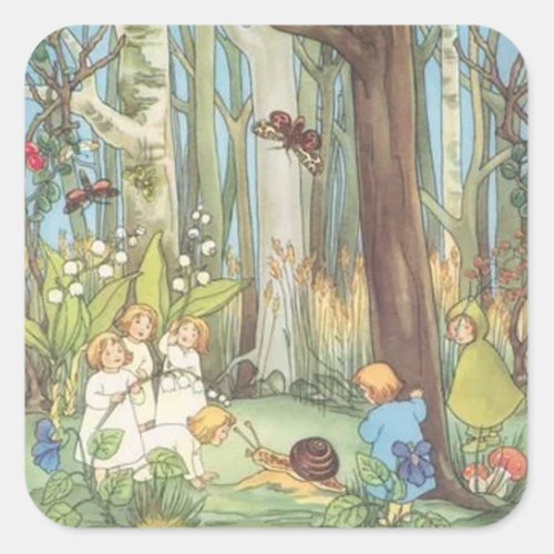 The Root Children Sibylle Von Olfers Square Sticker