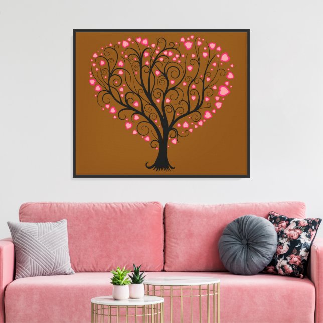 The Rooted Affection: A Harvest of Hearts Canvas Print (Insitu(LivingRoom))