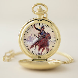 The Roping 1914 Range Cowboy William R Leigh Pocket Watch