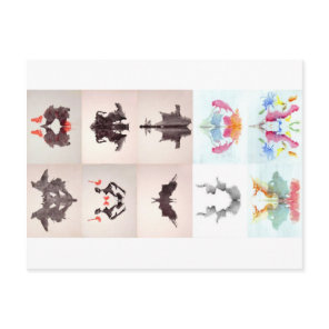 The Rorschach Test Ink Blots All 10 Plates 1-10 Postcard