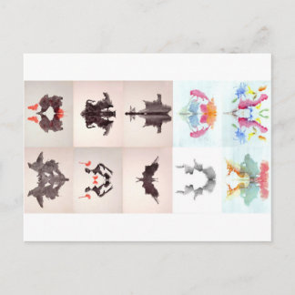 The Rorschach Test Ink Blots All 10 Plates 1-10 Postcard