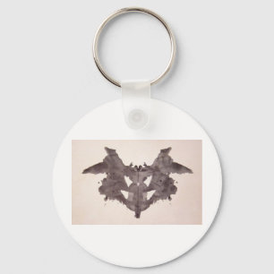 The Rorschach Test Ink Blots Plate 1 Bat, Moth Keychain