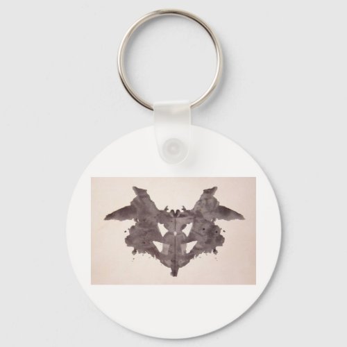 The Rorschach Test Ink Blots Plate 1 Bat Moth Keychain