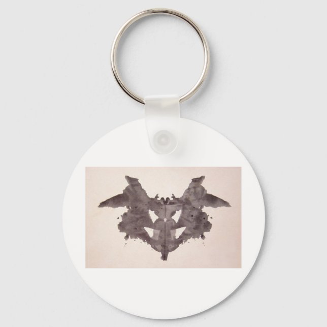 The Rorschach Test Ink Blots Plate 1 Bat, Moth Keychain (Front)