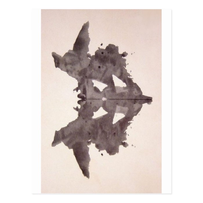 The Rorschach Test Ink Blots Plate 1 Bat, Moth Postcard