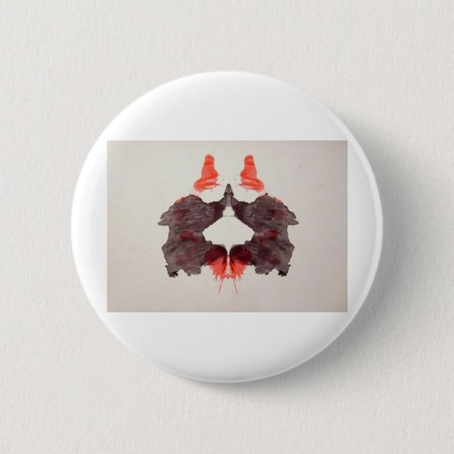 The Rorschach Test Ink Blots Plate 2 Two Humans Button (Front)