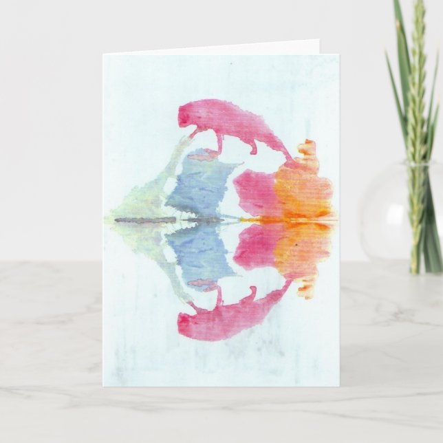 The Rorschach Test Ink Blots Plate 8 Animal Card (Front)