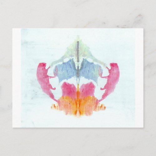 The Rorschach Test Ink Blots Plate 8 Animal Postcard