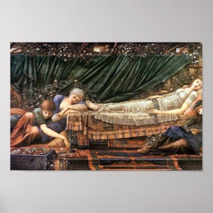The Rose Bower by Edward Burne Jones Poster