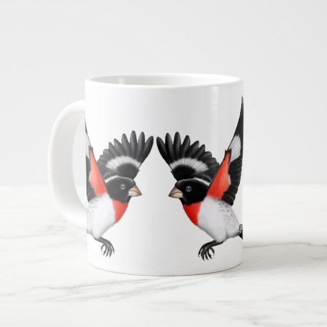 The Rose Breasted Grosbeak Jumbo Mug (Front Left)