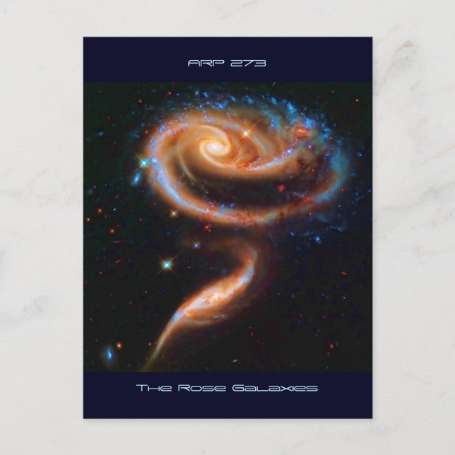 The Rose Galaxies, Arp 273 Postcard (Front)
