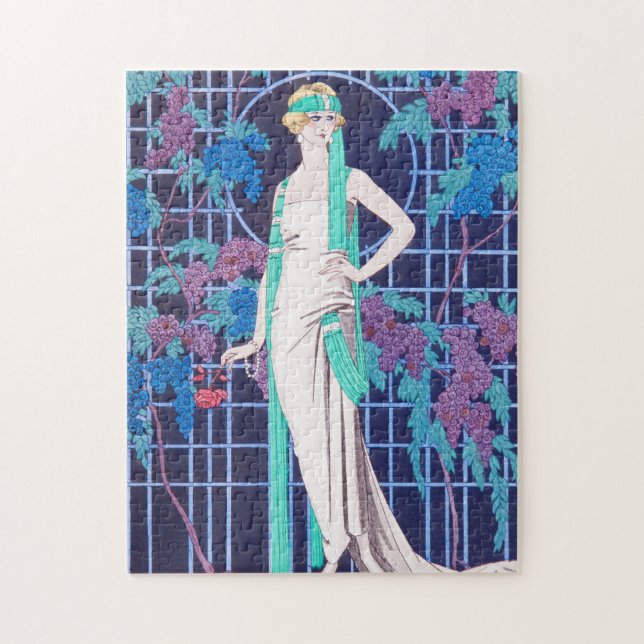 The Roses and the Night Art Deco Jigsaw Puzzle (Vertical)
