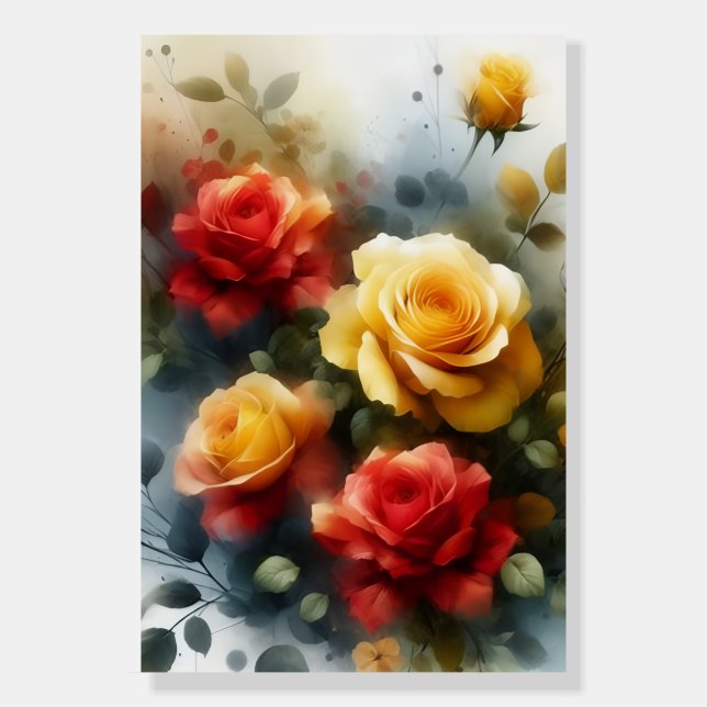 The ROSES RED AND YELLOW  Foam Board (Front)