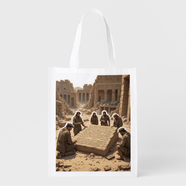 The Rosetta Stone Discovery (1799) Grocery Bag (Front)