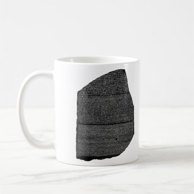 The Rosetta Stone Egyptian Granodiorite Stele Coffee Mug (Left)