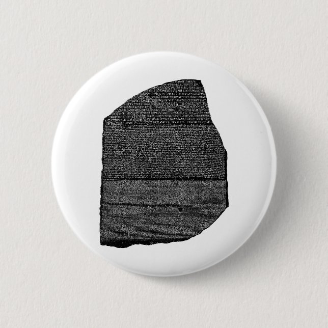 The Rosetta Stone Egyptian Granodiorite Stele Pinback Button (Front)