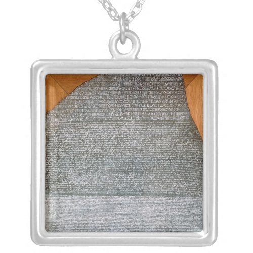 The Rosetta Stone from Fort St Julien Silver Plated Necklace