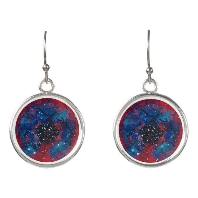 The Rosette Nebula drop earrings (Front)