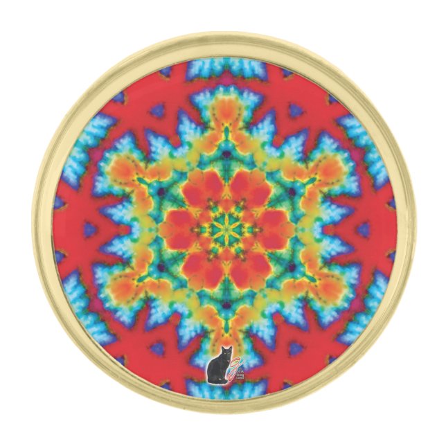 The Rosey Kaleidoscope Gold Finish Lapel Pin (Front)