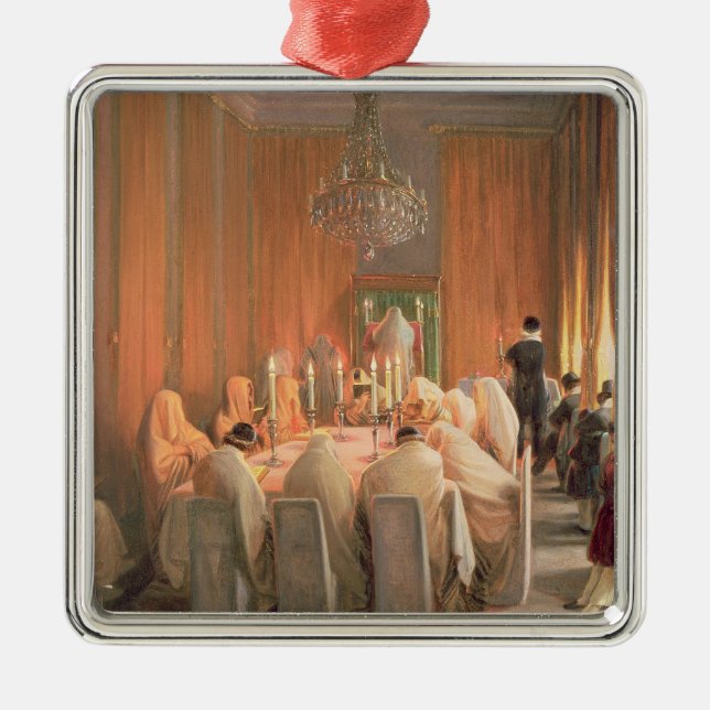 The Rothschild Family at Prayer Metal Ornament (Front)
