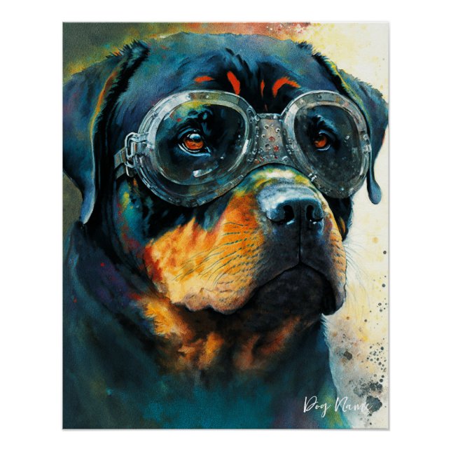 The Rottweiler Dog With Sunglasses 004 Poster (Front)