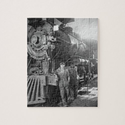 The Roundhouse Gals Vintage Locomotive Jigsaw Puzzle
