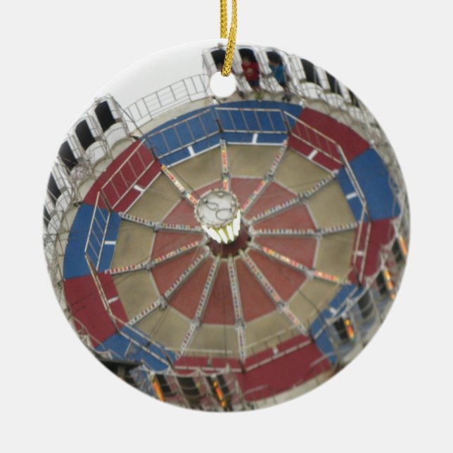 The Roundup Amusment Park Ride Ceramic Ornament (Front)