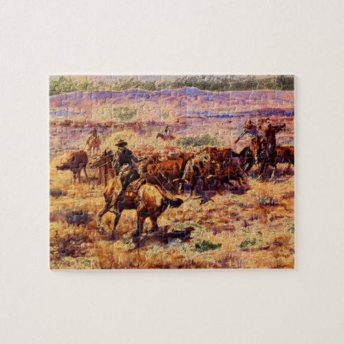 The Roundup Charles M Russell_Art of America Jigsaw Puzzle