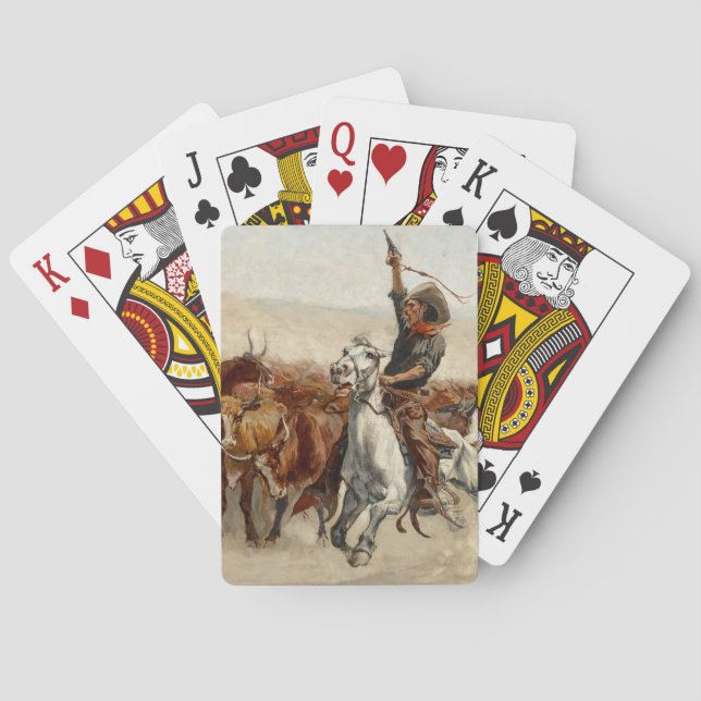 The Roundup Western Art by Frederic Remington Poker Cards (Back)